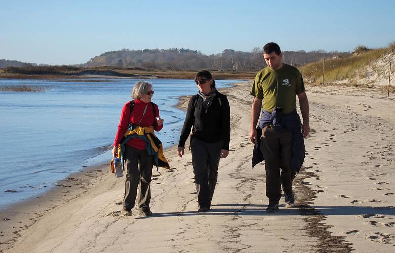 Joyce, Melody and Sati on the Essex Bay side.<br />Nov. 12, 2010 - Cranes Beach, Ipswich, Massachusetts.