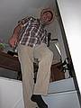 Sati wending his way down the stairs from the third floor.<br />Nov. 13, 2010 - Merrimac, Massachusetts.