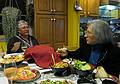 Norma and Joyce at the appetizers table.<br />Nov. 13, 2010 - At Paul and Norma's in Tewksbury, Massachusetts.