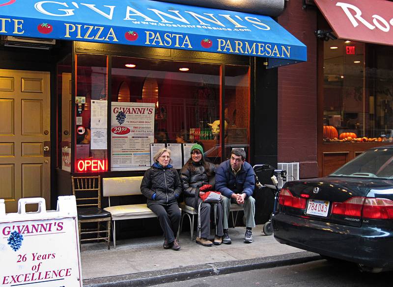 Joyce, Melody, and Sati waiting for a table at G'Vanni's.<br />Nov. 14, 2010 - Boston, Massachusetts.