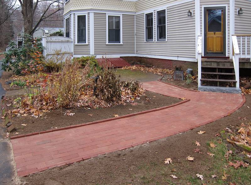 Our new brick walkway installed.<br />Nov. 23, 2010 - Merrimac, Massachusetts.