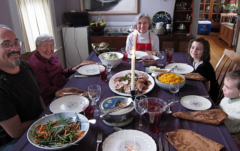 Carl, Marie, Joyce, Miranda, and Matthew.<br />Thanksgiving dinner at our house.<br />Nov. 25, 2010 - Merrimac, Massachusetts.