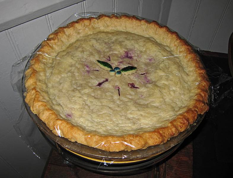 Joyce's blueberry pie.<br />Thanksgiving dinner at our house.<br />Nov. 25, 2010 - Merrimac, Massachusetts.
