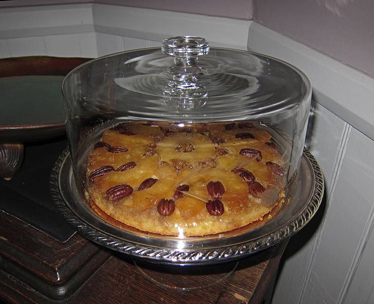 Joyce's upside down pineapple cake.<br />Thanksgiving dinner at our house.<br />Nov. 25, 2010 - Merrimac, Massachusetts.