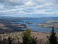 Looking north at Lake Sunepee.<br />Hiking along Newbury Trail to Mt. Sunapee.<br />Dec. 4, 2010 - Sunapee State Park, New Hampshire.