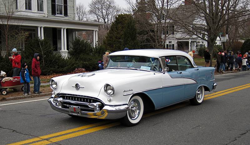A 1955 Oldsmobile.<br />Dec. 5, 2010 - Santa Parade, Merrimac, Massachusetts.