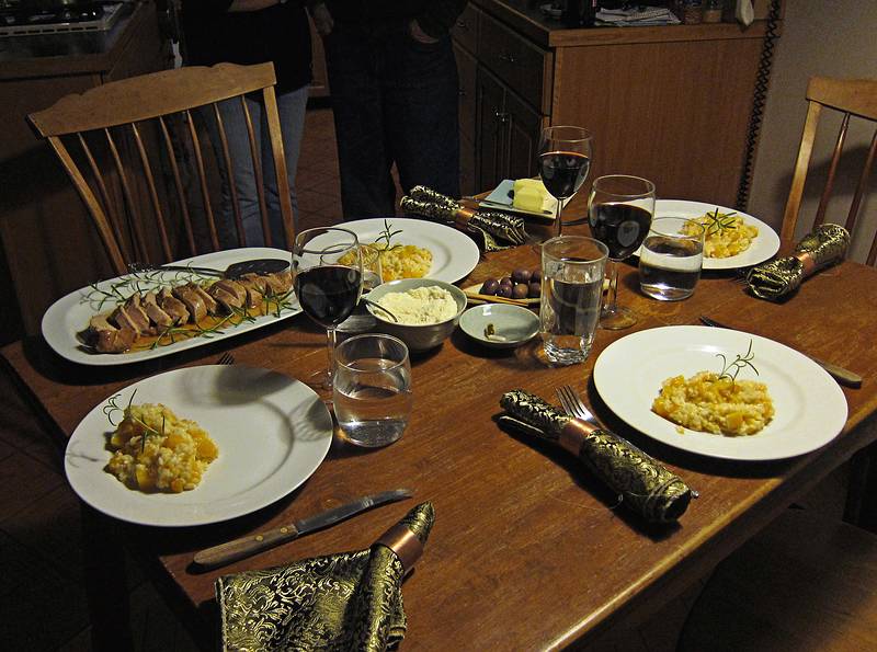 Joyce's delicious port tenderloin and risotto.<br />Dec. 21, 2010 - Merrimac, Massachusetts.