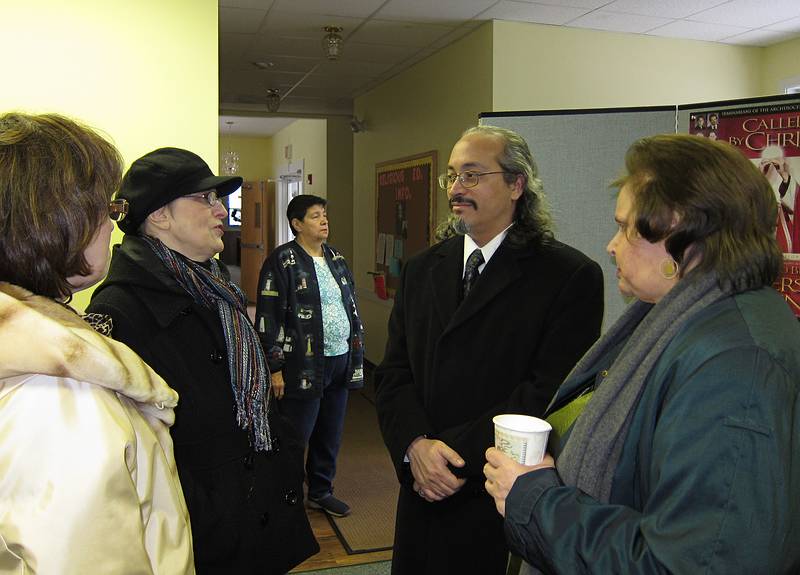 Carl talking to friends and neighbors of Christina.<br />Memorial service for Christina (Carl's, Eric's, Melody's, and Nathan's grandmother).<br />Jan. 8, 2011 - Church of the Nativity, Merrimac, Massachusetts.