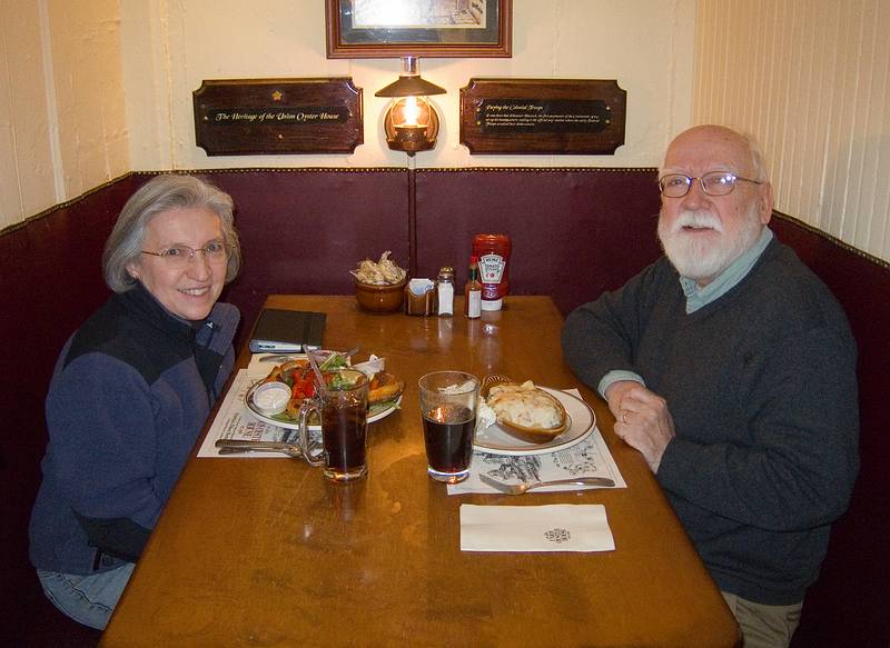 Joyce and Egils having lunch at the Union Oyster House,<br />the oldest restaurant in the country.<br />Jan. 11, 2011 - Boston, Massachusetts.