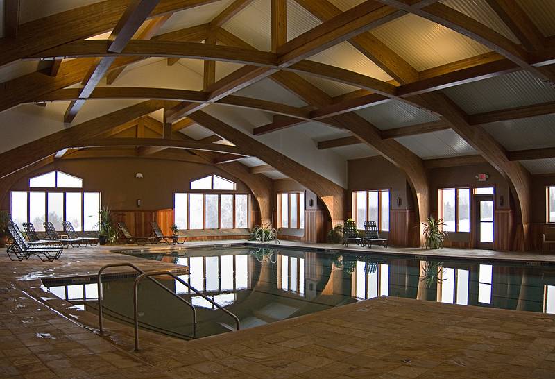 The large swimming pool in the fitness center across the road from the main lodge.<br />Jan. 19, 2011 - At the Trapp Family Lodge in Stowe, Vermont.