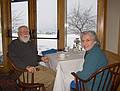 Egils and Joyce at breakfast.<br />Jan. 20, 2011 - At the Trapp Family Lodge in Stowe, Vermont.