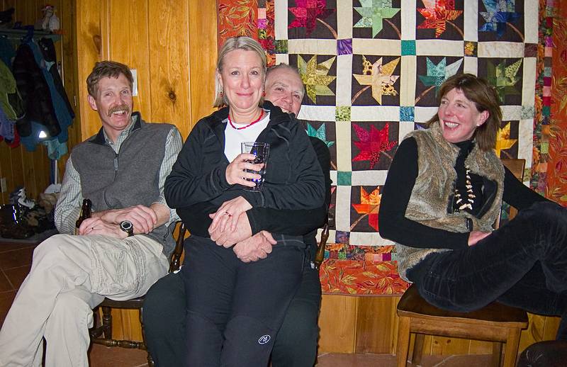 Bill P., Kathy, Michael, and Cyn.<br />An evening of Robert Service poems and Alaska themed food.<br />Jan. 29, 2011 - At Bill and Carol's in Campton, New Hampshire.