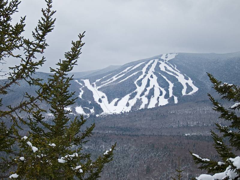 Waterville Valley ski area from the Scaur.<br />Hike from the Depot to the Scaur via Livermore, Kettles, and Scaur trails.<br />Jan. 30, 2011 - Waterville Valley, New Hampshire.