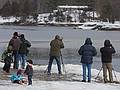 Looking at eagles. There were six of them in the area at the time.<br />The local eagle festival.<br />Feb. 12, 2011 - Deer Island, Amesbury, Massachusetts.