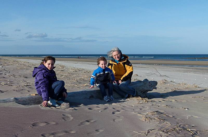 Miranda, Matthew, and Joyce near border with Sandy Point State Reservation.<br />March 5, 2011 - Parker River National Wildlife Refuge, Plum Island, Massachusetts.