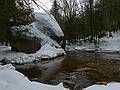 Boulder (an erratic?) at the edge of Slide Brook.<br />March 12, 2011 - Waterville Valley, New Hampshire.
