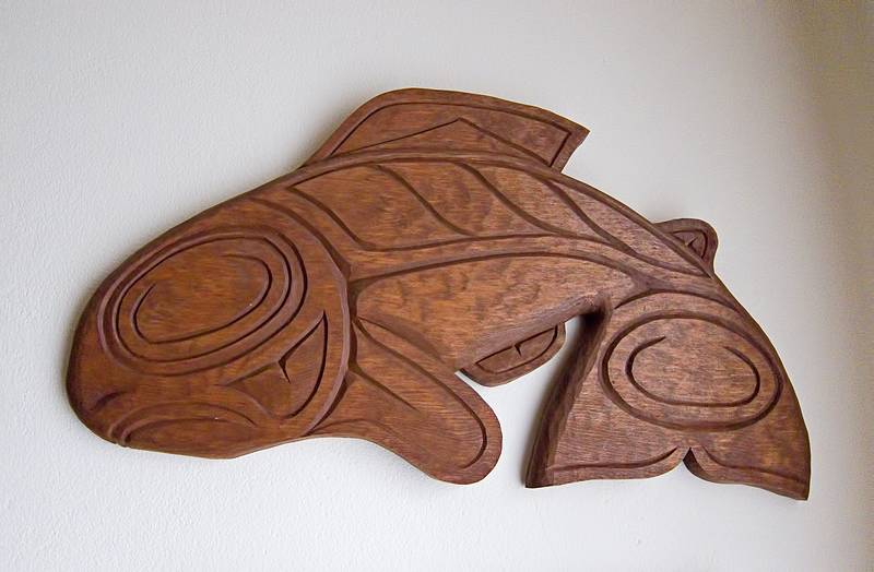 We bought this fish, carved by a native American, in Seattle in 1988.<br />See 19880816_018.jpg<br />April 4, 2011 - Merrimac, Massachusetts.