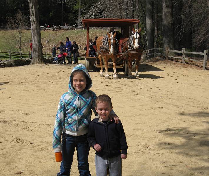 Miranda and Matthew.<br />Joyce met Carl and his family at the village while Egils stayed home sick (snif).<br />April 18, 2011 - Old Sturbridge Village, Sturbridge, Massachusetts.