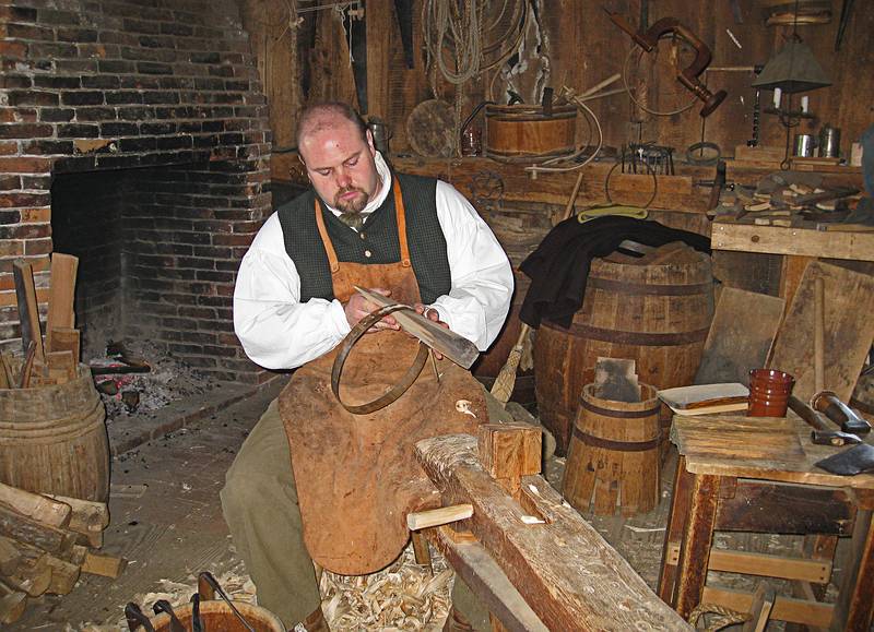 The local master cooper.<br />April 18, 2011 - Old Sturbridge Village, Sturbridge, Massachusetts.