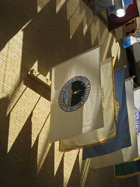 Mendon city flag.<br />April 21, 2011 - Boston, Massachusetts.