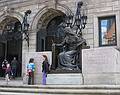 Matthew, Miranda, and Nicole in front of the Public Library.<br />April 21, 2011 - Boston, Massachusetts.