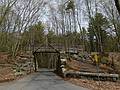 Jay McLaren Memorial Trail bridge over Harriman Road.<br />Only one car fits at a time.<br />May 6, 2011 - Merrimac, Massachusetts.