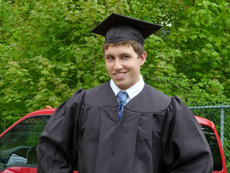 Michael, before heading to the graduation ceremony.<br />Michael's graduation from Plymouth State University.<br />May 21, 2011 - Plymouth, New Hampshire.