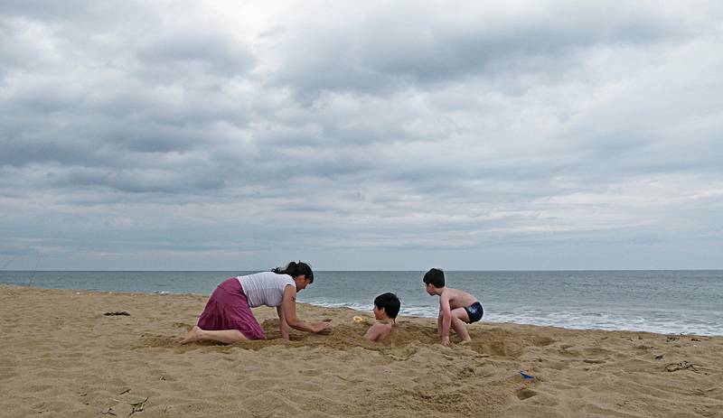 Melody, Marks, and Gujn.<br />Off parking lot # 1.<br />June 17, 2011 - Parker River National Wildlife Refuge, Plum Island, Massachusetts.