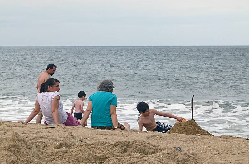 The whole gang: Eric, Melody, Marks, Joyce, and Gujn.<br />Off parking lot # 1.<br />June 17, 2011 - Parker River National Wildlife Refuge, Plum Island, Massachusetts.