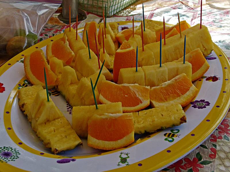 Pineapple and oranges; great on a hot day.<br />June 19, 2011 - At Marie's in Lawrence, Massachusetts.