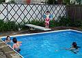 Miranda and Gujn, and Matthew and Melody.<br />Matthew debating weather to jump or not. He did jump once.<br />June 19, 2011 - At Marie's in Lawrence, Massachusetts.
