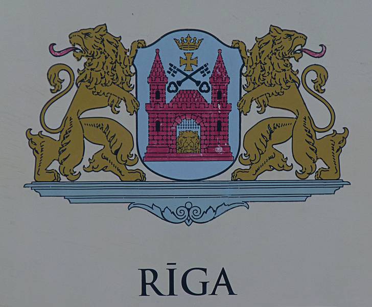 Coat of arms of the city of Riga.<br />June 1, 2011 - Riga, Latvia.