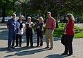 Ronnie, Carolyn, Baiba, Joyce, and our tour leaders Chuck and Batsy<br />on the Esplanade.<br />June 2, 2011 - Riga, Latvia.