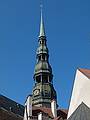 St. Peter's Church, seen from one of the alleys<br />in the complex of buildings of the Holy Spirit Convent.<br />June 3, 2011 - Riga, Latvia.