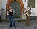 In front of 17 Maza Pils Street<br />(one of the 'Three Brothers' buildings).<br />June 3, 2011 - Riga, Latvia.