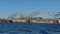 Railroad bridge across the Daugava River.<br />June 3, 2011 - Riga, Latvia.