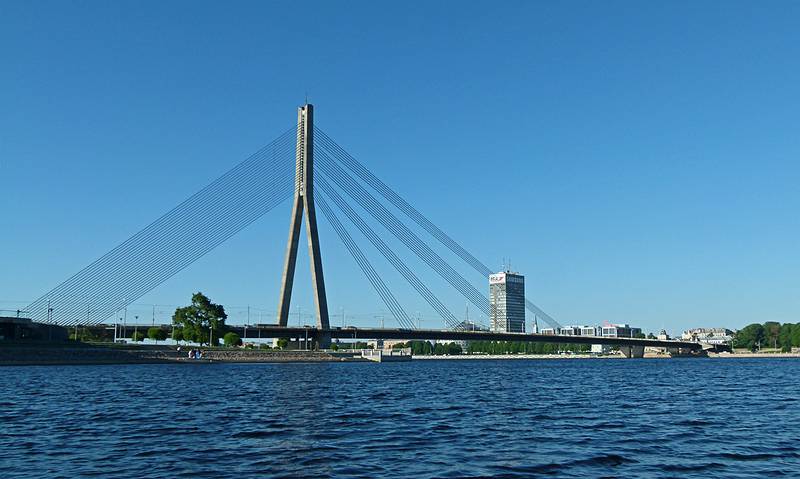 Vanu Bridge over the Daugava River.<br />June 3, 2011 - Riga, Latvia.