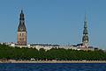 Spires of the Doms and St. Peter's Church.<br />June 3, 2011 - Riga, Latvia.