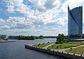 The far side of the bridge.<br />Views from the Vanu Bridge over the Daugava River.<br />June 5, 2011 - Riga, Latvia.