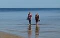 Linda and Joyce getting their feet wet in the Baltic Sea.<br />June 6, 2011 - Majori, Jurmala, Latvia.