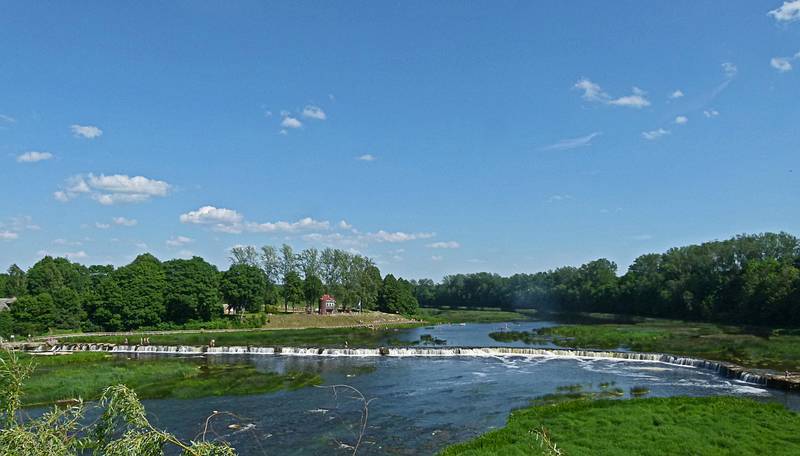 Europe's widest waterfall, the 'Ventas Rumba', but only about 6 feet tall.<br />June 6, 2011 - Kuldiga, Latvia.