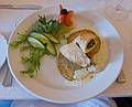 The entree.<br />Dining at the Meotne Palace (now a hotel).<br />June 6, 2011 - Meotne, Latvia.