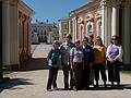 Group photo at Rundale Palace grounds entrance.<br />Joyce, Ronnie, Baiba, Carolyn, Chuck. Linda, and Betsy.<br />June 7, 2011 - Pilsrundale, Latvia.