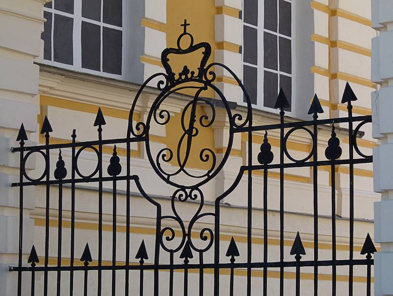 Initials for Ernst Johann von Biron, the duke of Courland?<br />The palace was constructed for him in the 1730s.<br />June 7, 2011 - Pilsrundale, Latvia.