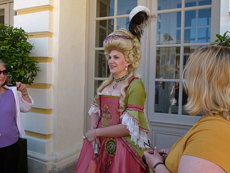 Looks like the duchess of Courland herself is greeting us?<br />She was an excellent and entertaining guide to the palace and its history.<br />June 7, 2011 - Pilsrundale, Latvia.