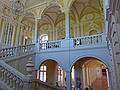 Grand staircase and Joyce keeping track of me.<br />June 7, 2011 - Rundale Palace, Pilsrundale, Latvia.