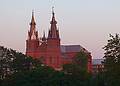 View from hill of the fortress ruins.<br />Roman Catholic Church.<br />June 7, 2011 -  Rezekne, Latvia.