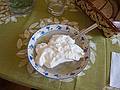For dessert, rhubarb and whipped cream.<br />On an eco farm.<br />June 8, 2011 - North of Aluksne, near the Estonian border, Latvia.