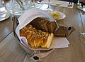 Dzelten maize (yellow (sweet) bread) and dark bread.<br />June 9, 2011 - At Annas Resort, Zaubes pagasts (parish), Latvia.