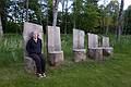 Joyce in brief pose among mosquitos.<br />June 9, 2011 - At Annas Resort, Zaubes pagasts (parish), Latvia.
